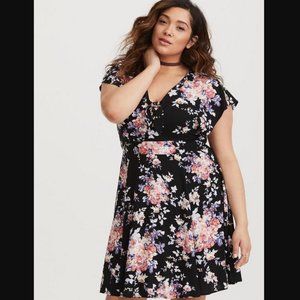 TORRID MINI CHALLIS TIE-FRONT DRESS